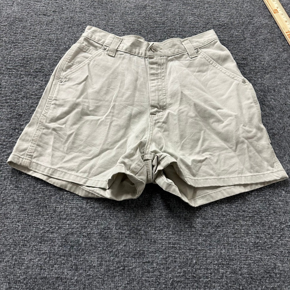 Lee Carpenter Shorts Womens Size 8 Beige Cotton Utility High Rise Made in USA